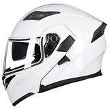 ILM Motorcycle Dual Visor Flip up Modular Full Face Helmet DOT 6 Colors Model 902